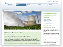 Screenshot of Clearwater Industries' website